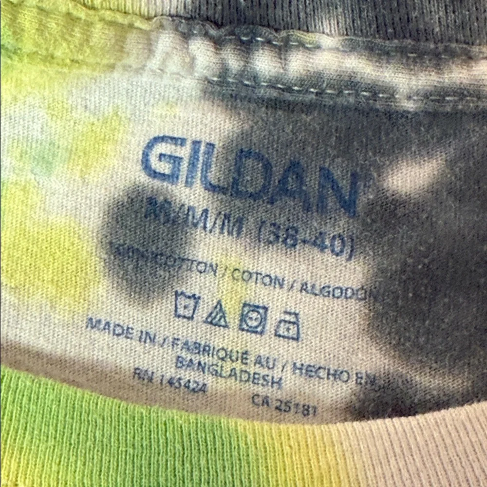 Gildan Tie-Dye T-Shirt in Lime and grey - Picture 5 of 5